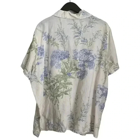 Linen Button Down Shirt by Lemon Grass - Size 22 - Linen Cotton Blend - Picture 2 of 5